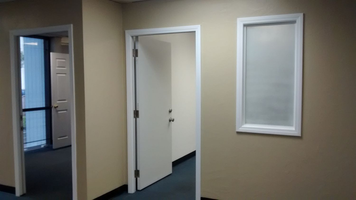 RECEPTION, TWO PRIVATE OFFICES AND OPEN SPACE. NICE LAYOUT. CORNER SUITE.